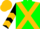 Green, gold cross sashes, black sleeves, gold chevrons, gold cap