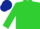 Lime green, dark blue cap