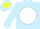 Light blue, yellow crest on white ball