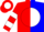 Red & blue vertical halves, red 'w' on white ball, red & white bars on sleeves
