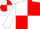 white and red quartered, white sleeves, white and red quartered cap