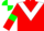 red, white chevron, red sleeves, green armlets, green and white quartered cap