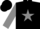 black, grey star, black armbands on grey sleeves, black cap