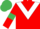 red,white chevron, emerald green armlets and cap
