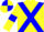 yellow, blue crossbelts, blue armlets, quartered cap
