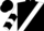 Black, white sash, white sleeves, black chevrons, black cap