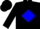 Black, black 's' on blue diamond, black cap