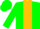 Green, gold triangular v panel, green cap