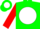 Green, white ball red sleeves