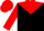 Black, red yoke, white skull & crossed swords, red sleeves, red cap