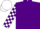 Purple, purple, white checked sleeves, purple, white checked cap