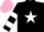 Black, white star, hooped sleeves, pink cap