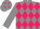 Grey body, rose diamonds, grey arms, grey cap, rose diamonds