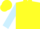 yellow, light blue spot, light blue sleeves, yellow cap