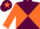 Maroon and orange diabolo, orange sleeves, maroon cap, orange star
