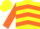Yellow, orange chevrons, orange sleeves