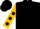 Black, gold spot, gold sleeves with black spots