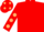 Red, beige spots on sleeves and cap