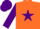 Orange, purple star, sleeves and cap