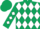 dark green, white diamonds, white diamonds on sleeves