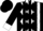 Black, white 'v/r' white panels, black diamonds, white cuffs