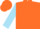 Shocking orange, sky blue emblem ''j/f/j', sky blue sleeves