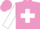 Mauve body, white cross, white sleeves, mauve cap
