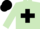 Light green body, black cross, light green sleeves, black cap