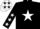 Black, white star 'm', white star'm','igwt', black sleeves white stars