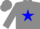 Gray,  blue star, gray cap