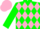 Green, pink diamonds, pink cap