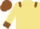 Khaki, dog emblem, brown epaulets and cuffs, brown cap