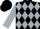Black, silver diamonds, silver sleeves, black cap