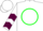 White, maroon 'cbr' in hunter green circle, maroon chevrons on sleeves, white cap