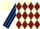 Cream, burgundy diamonds, royal blue 'twf, royal blue stripe on sleeves, burgundy and cream cap
