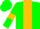 Green, gold stripe, gold armlets on sleeves, gold cuffs & collar