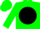 green, black ball,green cap