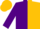 Purple and gold halves, gold 'the brooks', gold hoops on purple sleeves, gold cap