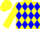 Yellow and blue checked diamonds, yellow sleeves and cap