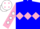 Blue, Pink diamond hoop, pink sleeves, white diamonds, white cap, pink diamonds