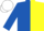 ROYAL BLUE & YELLOW HALVED, white cap