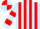 Light blue and red stripes, hooped sleeves, quartered cap