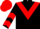 Black, red chevron, black sleeves, red chevrons, red cap, black peak