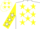 WHITE, YELLOW stars, YELLOW sleeves, WHITE stars and cap