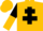 Gold, black cross of lorraine, black and gold halved sleeves