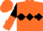 Orange, black triple diamond, black sleeves with orange halved, Orange cap