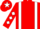 Red, white braces, white diamonds on sleeves, white star on cap