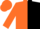 Orange and black halves, black 'm & h stables', black and orange sleeves