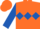 Neon orange, royal blue diamond hoop on slvs