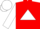 Red, White Triangle, White Sleeves, White Cap